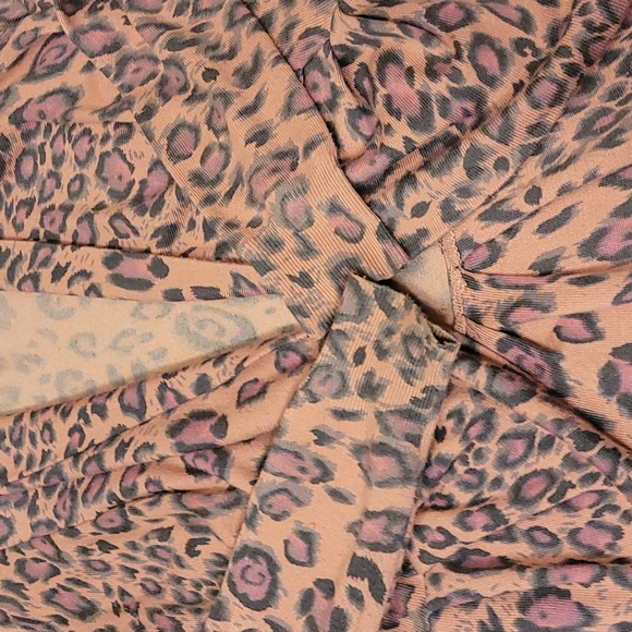 Boston Proper animal print, collar draped sweater. Size XS. Pink, grey, black - Picture 5 of 11